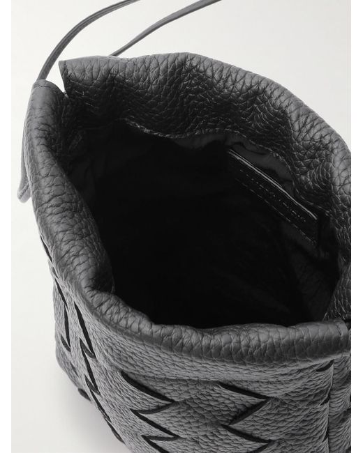 Bottega Veneta Black Intrecciato Full-grain Leather Pouch for men