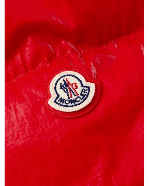 Moncler Red Verdon Quilted Coated Nylon-Ripstop Down Hooded Jacket for men