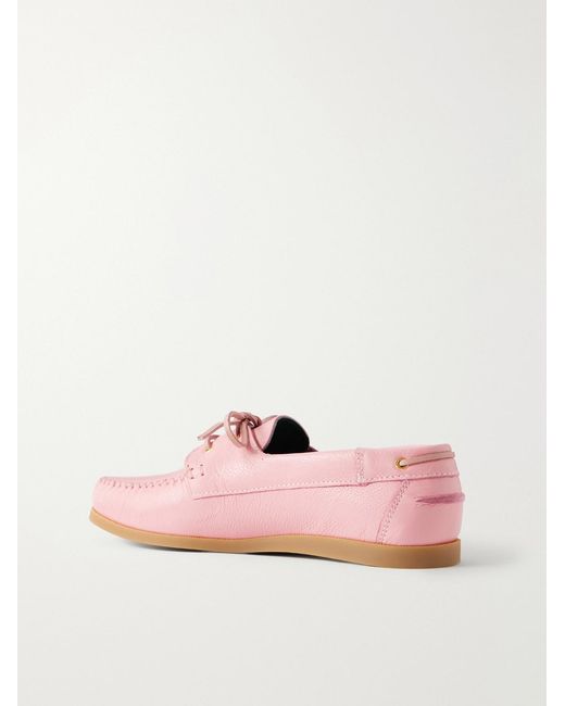 VINNY'S Pink Boatman Full-Grain Leather Boat Shoes for men