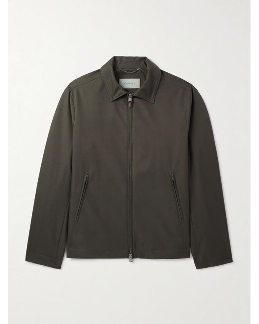 Canali Gray Shell Bomber Jacket for men