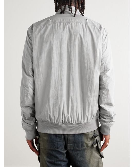 Rick Owens Gray Hollywood Shell Bomber Jacket for men