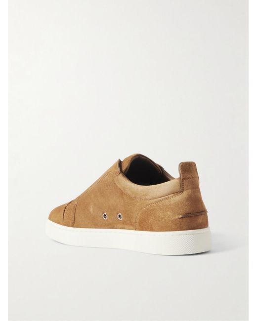 Christian Louboutin Brown St Louis Low-Top Leather Trainers for men