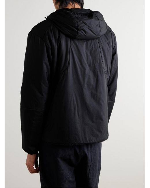 Laminar Black Padded Micro-Ripstop Hooded Jacket for men