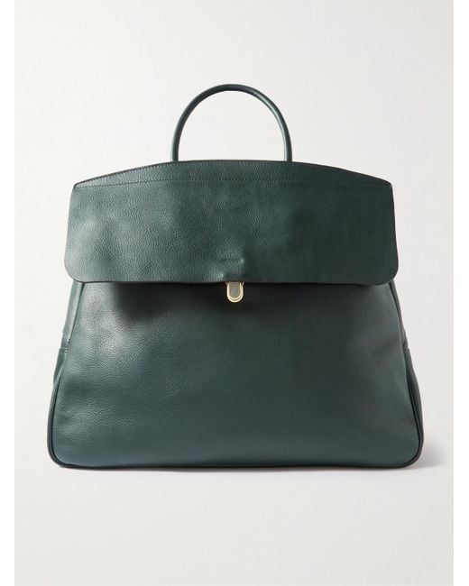 Bleu De Chauffe Green Zoom Full-Grain Leather Weekend Bag for men
