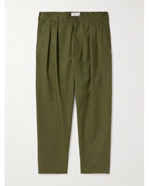 (w)taps Green 15 Straight-leg Pleated Twill Trousers for men