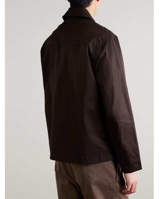 NN07 Brown Morgan 10021 Stretch Organic Cotton-Gabardine Blouson Jacket for men