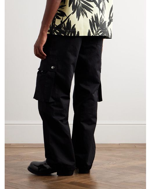 Jacquemus Black Cargo Gabardine Trousers for men