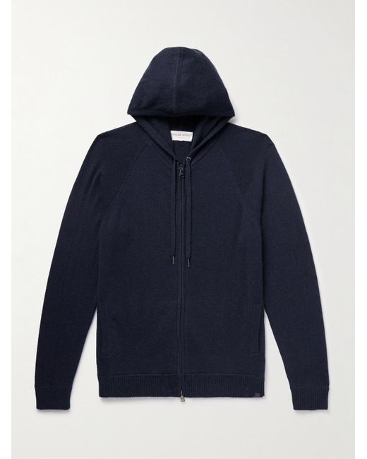 Derek Rose Blue Finley Cashmere Zip-Up Hoodie for men