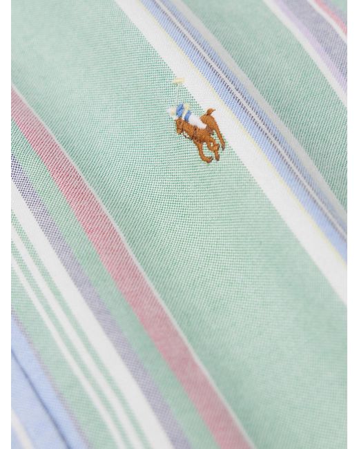 Polo Ralph Lauren Blue Button-Down Collar Striped Cotton Oxford Shirt for men