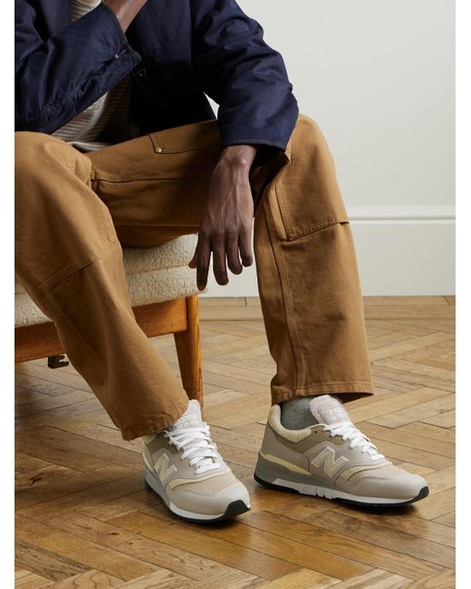New Balance MiUS 997 Sneakers aus Veloursleder und Mesh mit Gummibesatz in White für Herren