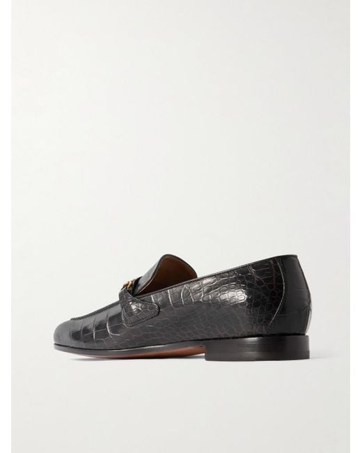 Tom Ford Gigi Loafers aus Leder mit Krokodileffekt und Verzierung in Black für Herren