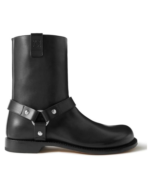 Loewe Black Paula's Ibiza Campo Embellished Leather Boots for men