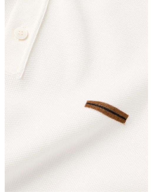 Zegna Natural Slim-Fit Cotton-Piqué Polo Shirt for men