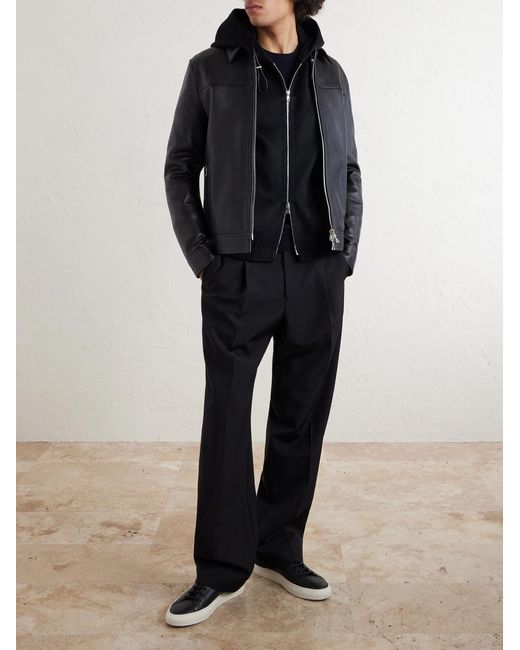 Mr P. Black Double-faced Wool And Cashmere-blend Hooded Jacket for men
