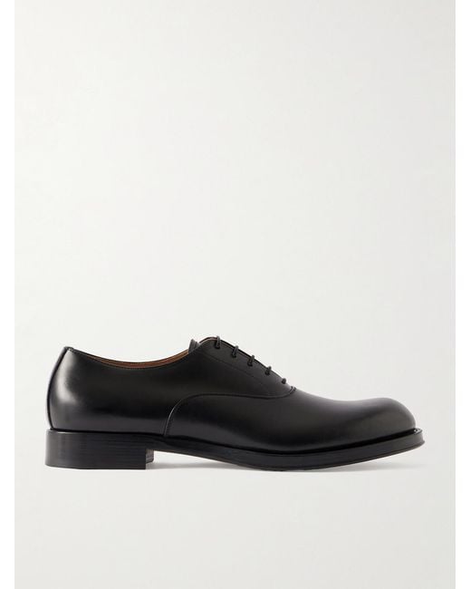 Dries Van Noten Black Leather Derby Shoes for men