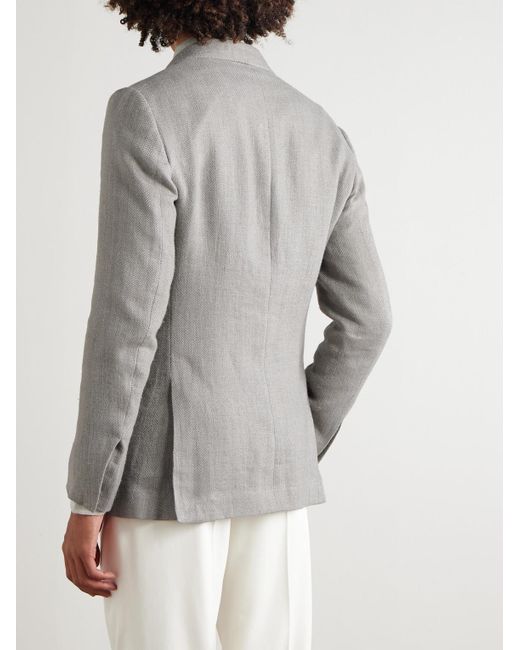 Ralph Lauren Gray Kent Herringbone Linen for men