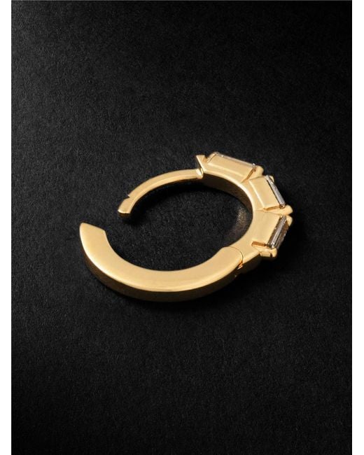 Suzanne Kalan Black 18-Karat Diamond Single Hoop Earring for men