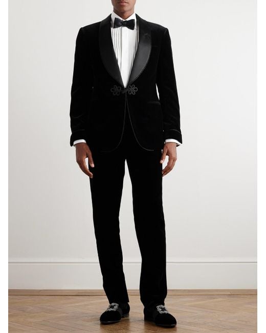 Ralph Lauren Black Silk-trimmed Wool-velvet Tuxedo Jacket for men