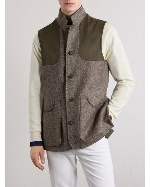 James Purdey & Sons Green Wool-tweed Gilet for men
