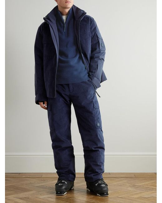Bogner Blue Corbin Straight-Leg Belted Corduroy Ski Pants for men