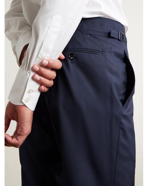 Tom Ford Blue Straight-Leg Super 120S Wool Suit Trousers for men