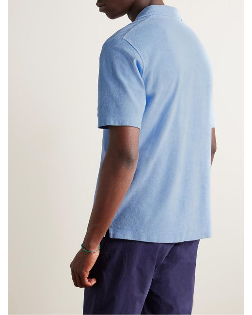Hartford Blue Cotton-terry Polo Shirt for men
