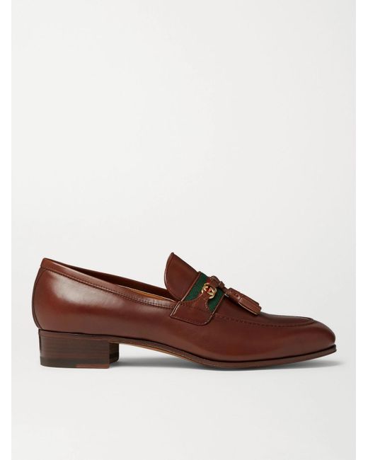 Gucci Brown Paride Gg Slip On Loafers for men