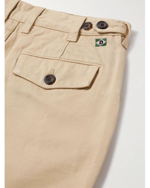 Drake's Natural Straight-leg Cotton-twill Chinos for men
