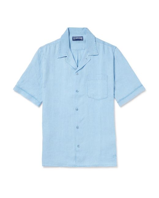 Vilebrequin Blue Charli Camp-collar Linen Shirt for men