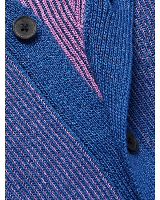 Corridor NYC Blue Plated Ribbed Cotton Shirt for men