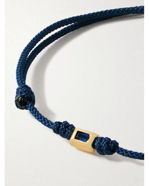 Luis Morais Blue Gold, Sapphire And Cord Bracelet for men