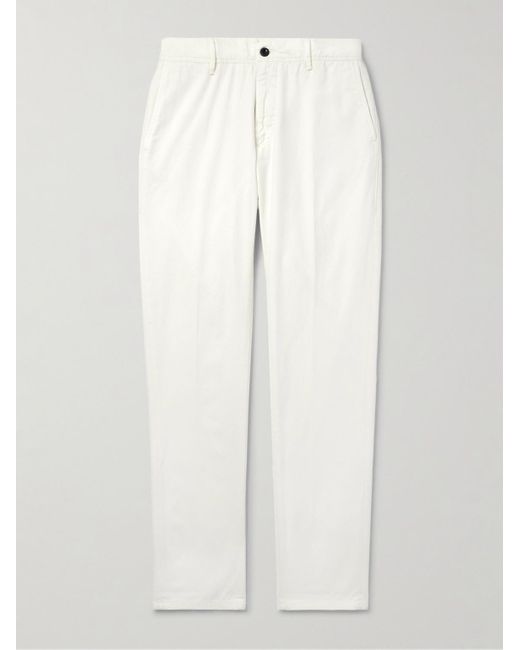 Incotex Schmal geschnittene Hose aus Panama-Canvas aus Stretch-Baumwolle in White für Herren