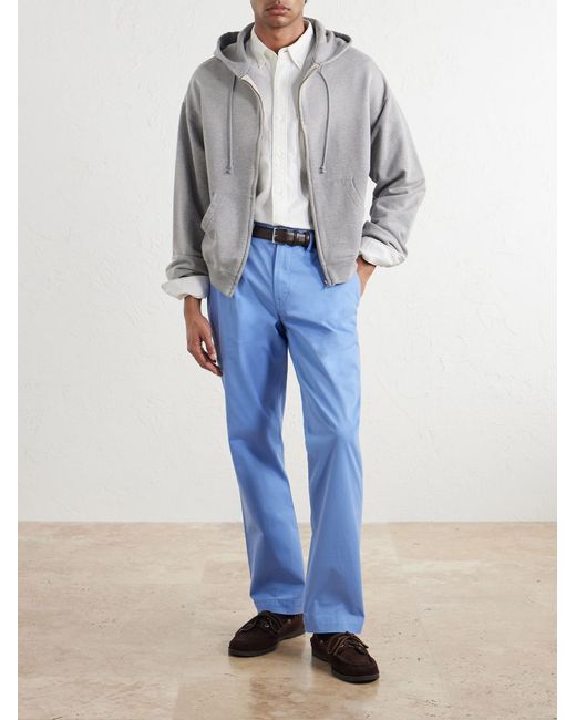 Polo Ralph Lauren Blue Straight-Leg Cotton-Blend Trousers for men