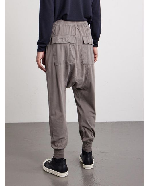 Rick Owens Gray Prisoner Tapered Cotton-jersey Sweatpants for men