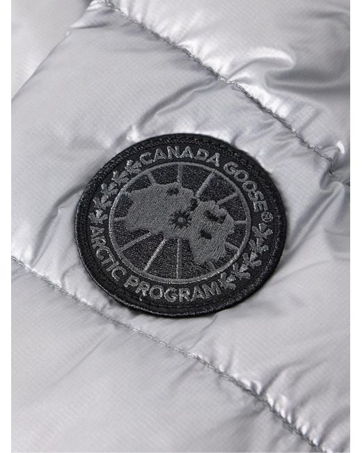 Canada Goose Gray Crofton Slim-fit Logo-appliquéd Quilted Nylon-ripstop Hooded Down Jacket for men