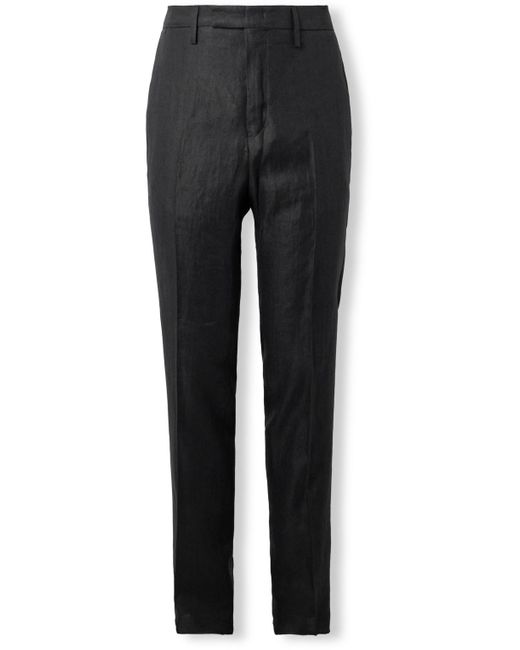 Mr P. Black Philip Straight-leg Linen-twill Suit Trousers for men