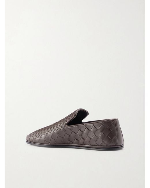 Bottega Veneta Brown Sunday Intrecciato Leather Slippers for men