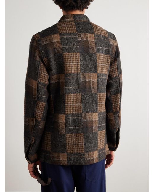 Sid Mashburn Black Checked Wool-flannel Overshirt for men