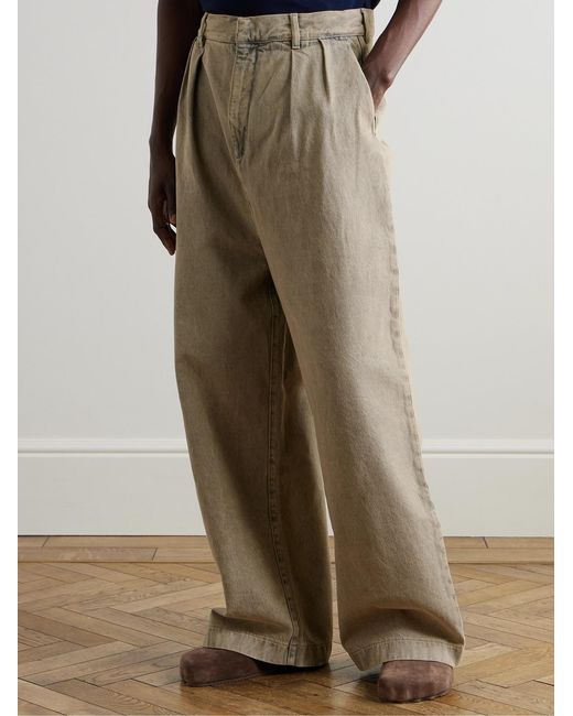 Loewe Natural Straight-Leg Pleated Jeans for men