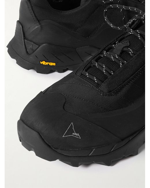 Roa Black Katharina Rubber And Leather-Trimmed Mesh Hiking Sneakers for men