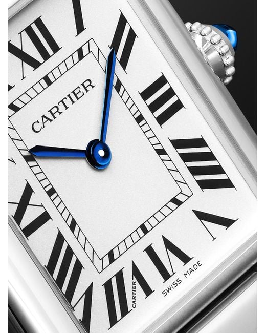 Cartier Black Tank Must De Large Solarbeat 33.7Mm Stainless Steel Watch, Ref. No. Wsta0122 for men