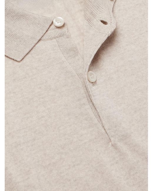 John Smedley White Payton Slim-Fit Wool Polo Shirt for men
