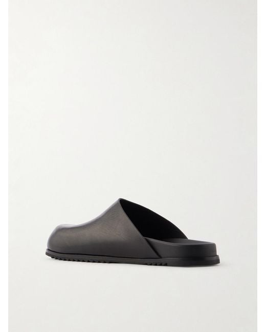 Rick Owens White Granola Leather Mules for men