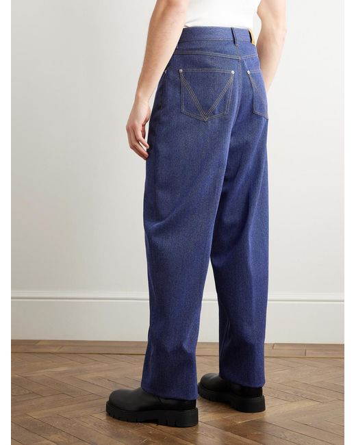 Bottega Veneta Blue Wool And Cotton-Blend Drill Trousers for men