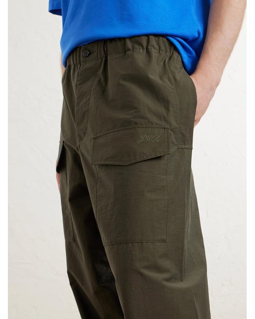 J.W. Anderson Green Wide-Leg Cotton-Blend Canvas Parachute Trousers for men