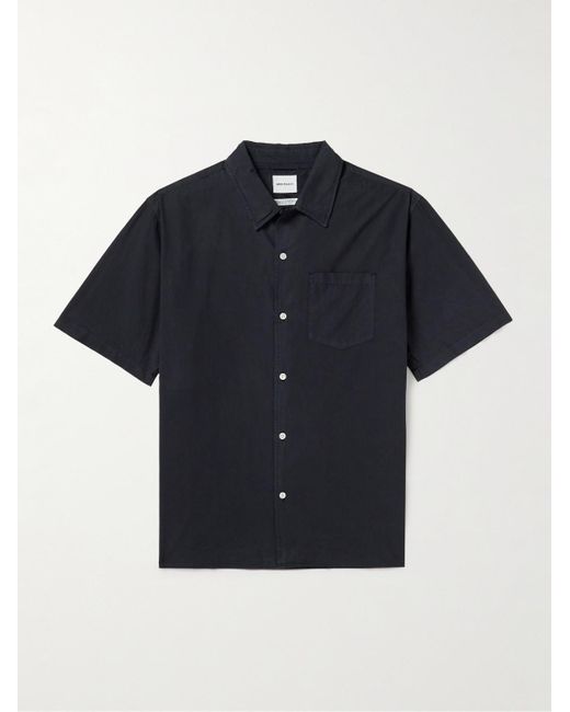 Norse Projects Blue Carsten Convertible-collar Cotton And Tm Lyocell-blend Shirt for men