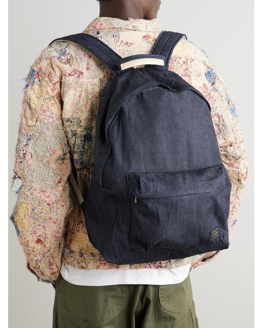 Porter-Yoshida and Co Blue Daypack Denim Backpack for men