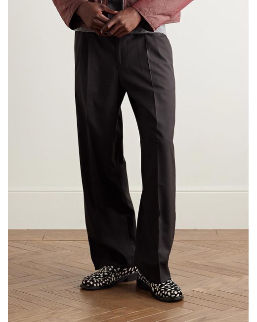 VINNY'S Black Yardee Printed Calf Hair Penny Loafers for men