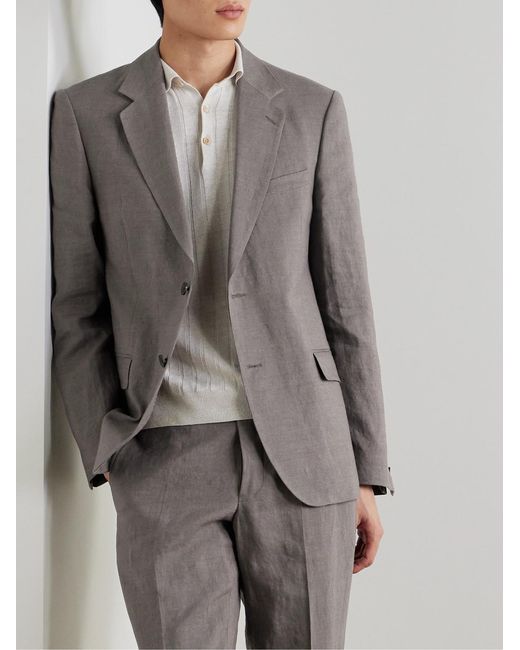 Mr P. Gray Regular-Fit Linen Suit Jacket for men