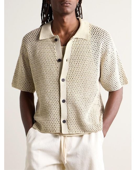 FRAME Natural Open-Knit Cotton Shirt for men